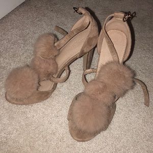 nude suede heels